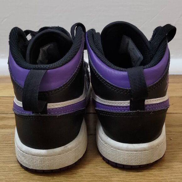 Nike Jordan mid sneakers - kids size 12C - purple black white shoes - Picture 4 of 8